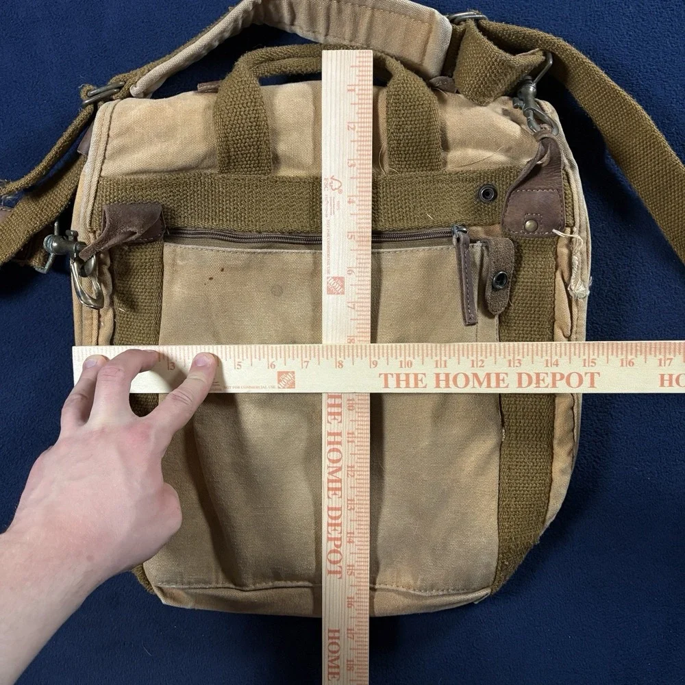 Kakadu Traders Australia Canvas Messenger Bag Leather Trim Outback Satchel Field